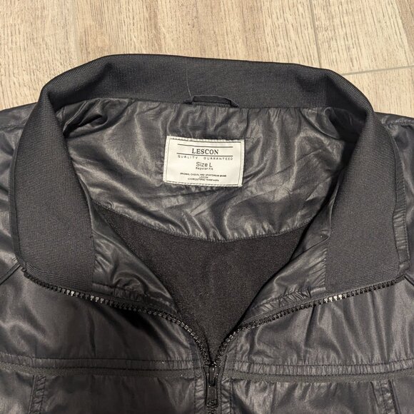 Lescon Men's Black Windbreaker Jacket Size L Lightweight Casual Regular Fit - Picture 2 of 7
